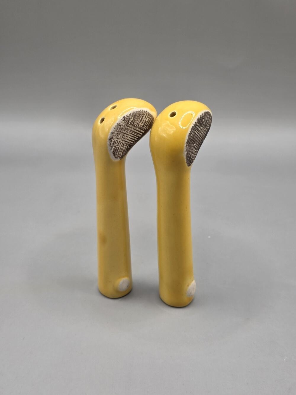 Vintage Yellow Golf Club Ceramic Salt and Pepper Shakers Set Mid Century"